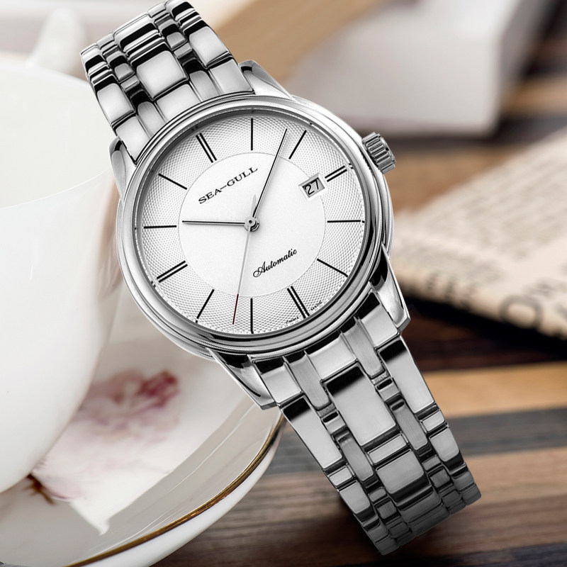 海鸥手表男女情侣款自动机械表日历钢带表D816.405L