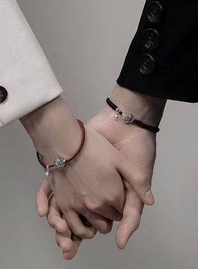 925镀银醒狮手绳编织绳红色配饰