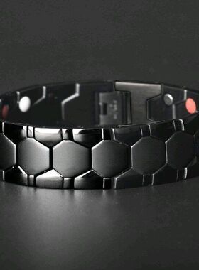 欧美可拆卸磁石手链锗粒六边形
