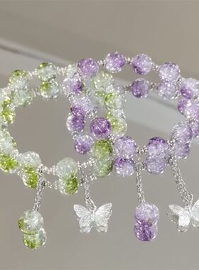 新款森系蝴蝶爆花手链女小众设计