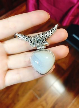 尼泊尔天然纯银爱心戒指包邮