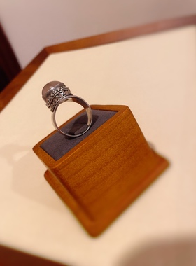 孤品尼泊尔进口天然粉晶戒指925纯银手工粉晶戒指加厚食指戒礼物