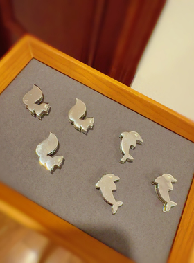 925纯银吊坠松鼠海豚白钻黄钻紫钻意大利工艺厚银吊坠