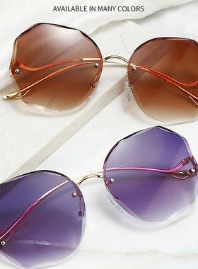 渐变色防晒女新款墨镜太阳镜蝶形