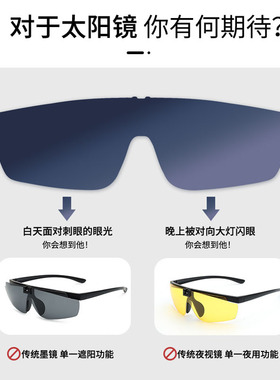翻盖套镜日夜两用男女偏光墨镜