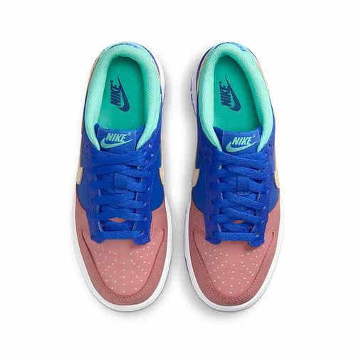 NIKE耐克女鞋 DUNK LOW SE大童鞋蓝红色复古休闲低帮板鞋DZ2873 - 图2