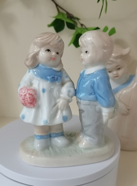 外贸欧式陶瓷西洋娃娃小洋人装饰情侣小天使艺术工艺品创意摆件瑕