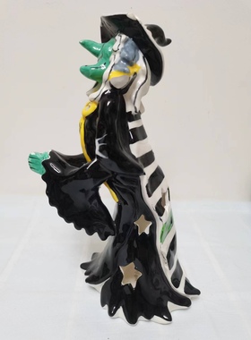 出口陶瓷bluesky布鲁瓷女巫戴帽子摆件烛台万圣节搞怪装饰