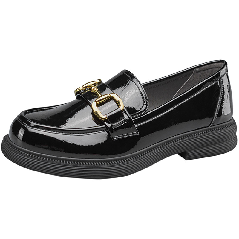 意尔康2022新款女士英伦风小皮鞋 意尔康皮鞋单鞋