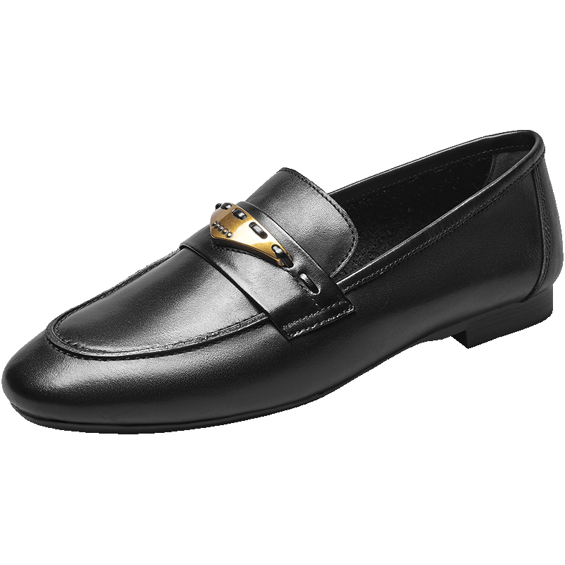 意尔康女鞋2026春季真皮乐福鞋英伦风小皮鞋低跟通勤单鞋配裙子,淘宝优惠券,粉丝福利购,淘宝优惠卷