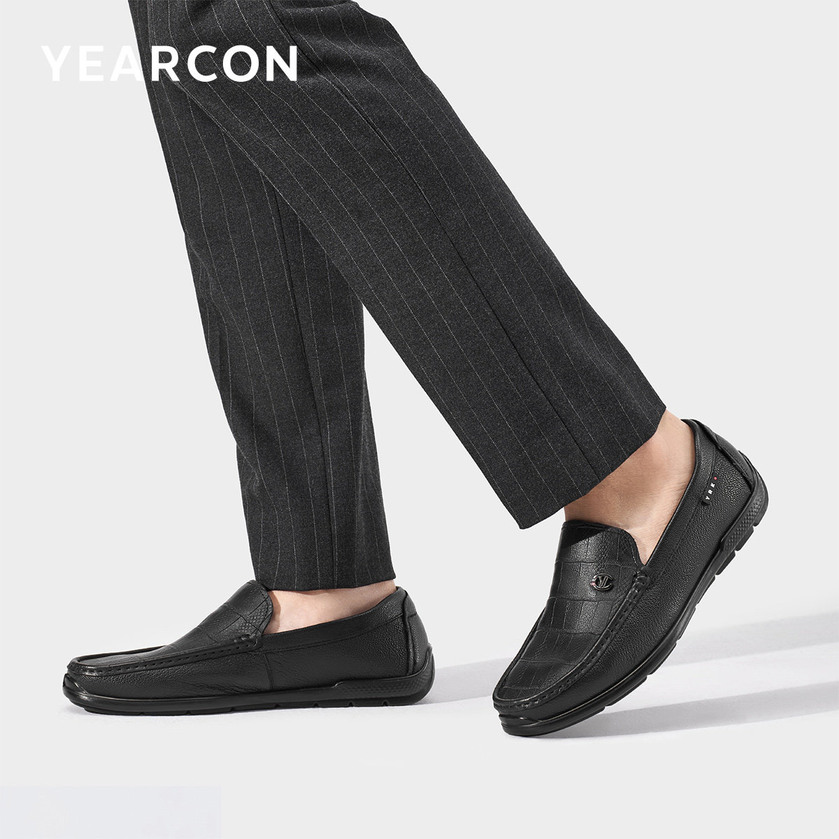意尔康男鞋2025秋季乐福鞋真皮商务休闲皮鞋一脚蹬羊皮软底单鞋,淘宝优惠券,粉丝福利购,淘宝优惠卷