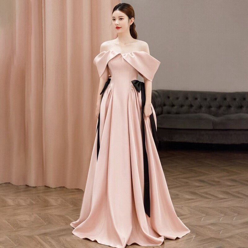 出租赁宴会晚礼服2024新款高级感拖尾显瘦大合唱团主持人年会礼服