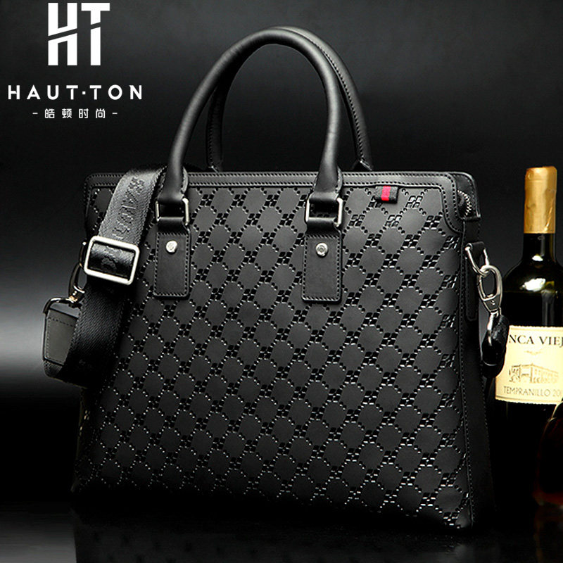 皓顿手提包男牛皮商务青年男包 皓顿尚惠男士包袋