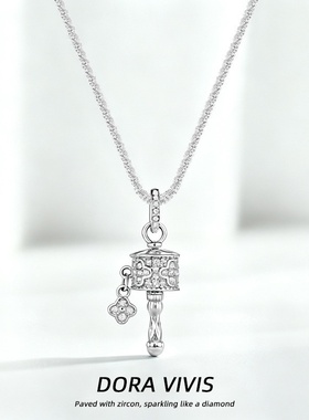 小红书爆款百搭饰品满钻破浪鼓吊坠项链玫钻四叶草铃铛破浪鼓挂饰