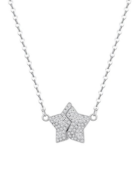 热销版前十立体进口磁吸星星项链满钻设计款百搭简约锁骨链