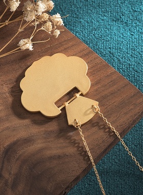 直播供货中国风典雅旗袍汉服配饰冷珐琅工艺平安锁挂件复古项链女