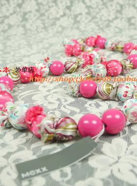 欧美外贸原单粉色毛边亚克力项链