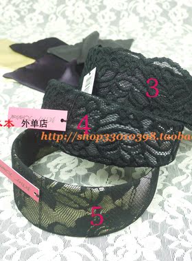 欧美风黑色蕾丝宽边头箍流苏飘带