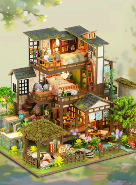 竹泉小院diy小屋拼装立体模型