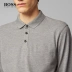 HUGO BOSS Hugo Bos Men 2019 Mùa thu Mới Thoải mái giản dị Cotton Chất liệu dài tay Áo thun dài tay - Polo áo phông kẻ ngang nam Polo