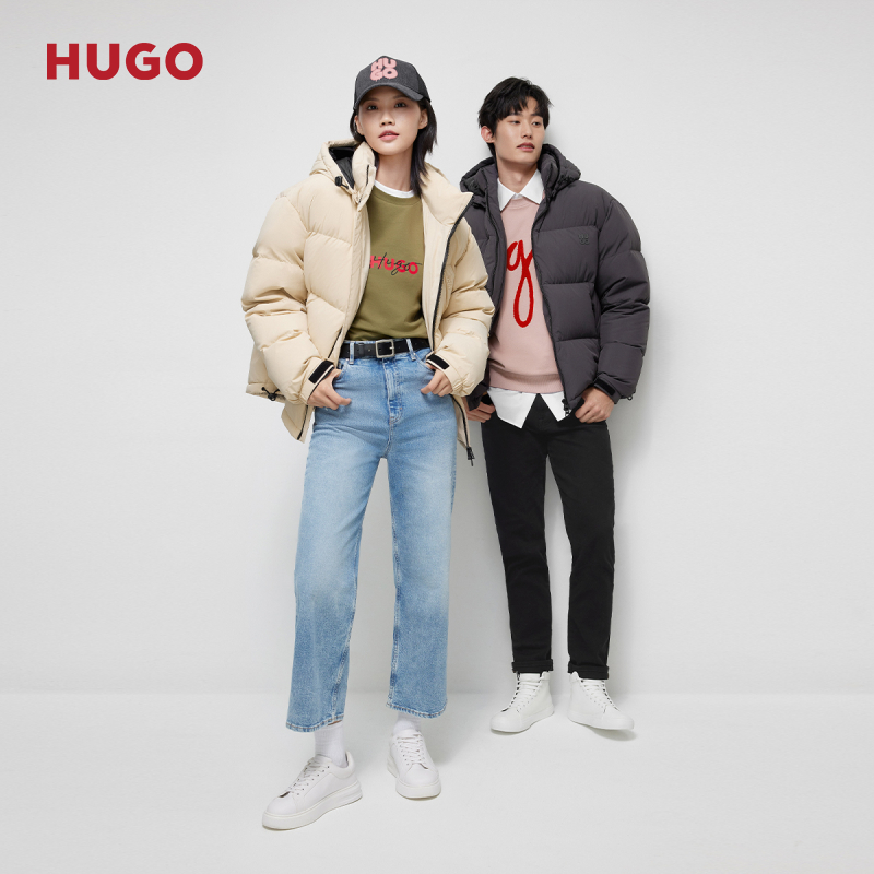 【男女同款羽绒服】HUGO BOSS秋冬可拆卸风帽情侣羽绒服