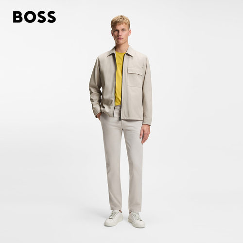 【行政夹克】BOSS博斯26新款男休闲通勤拉链开合做旧宽松夹克外套 - 图3