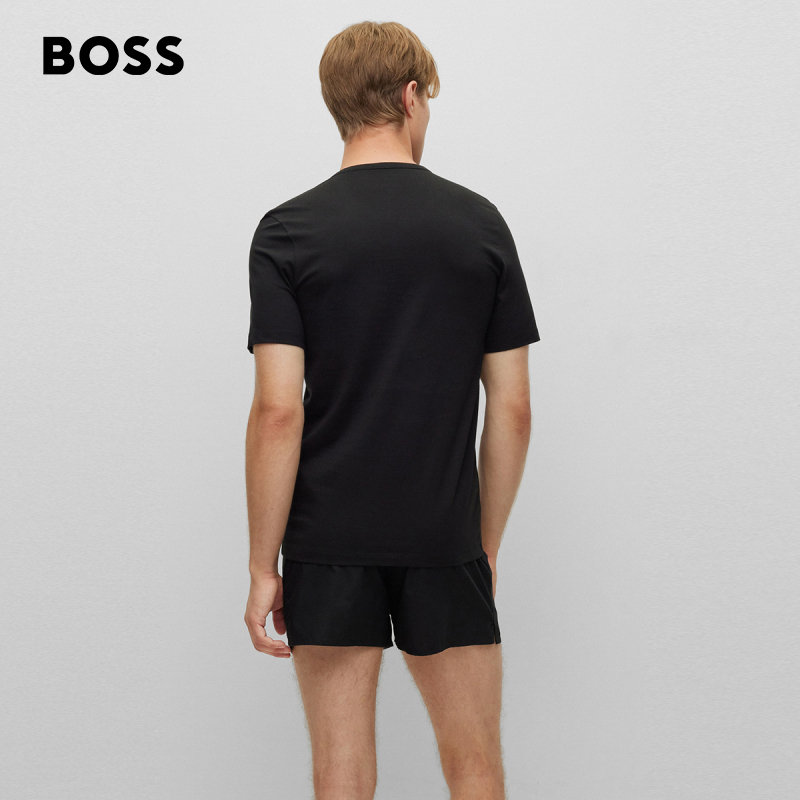 【100%棉 打底T恤三件套】HUGO BOSS 男士棉质平纹针织短袖T恤