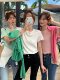 Shoulder Loose Face Mask T Tencel Cotton Women Style Korean Short Sleeve