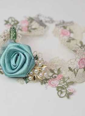 花朵宫廷风玫瑰花朵蕾丝项圈