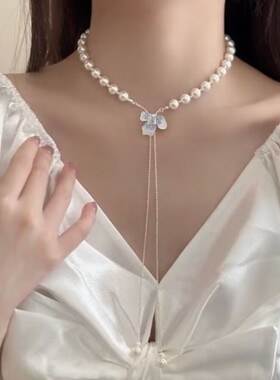 花开半夏！高级感鸢尾花珍珠项链