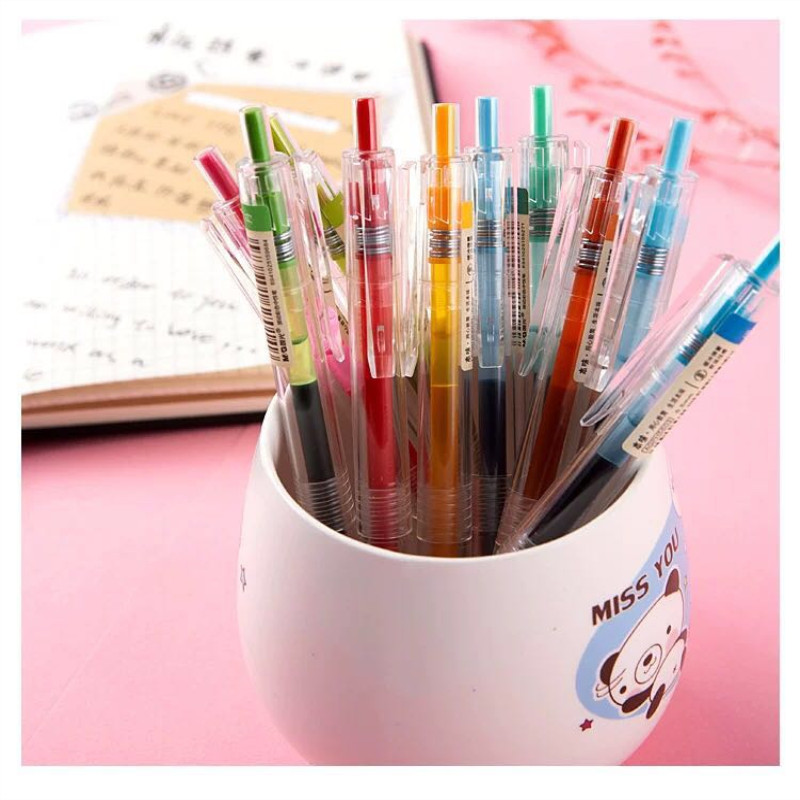 晨光本味系列彩色按动中性笔24色学生用0.5mm清新水笔手账笔H5603 - 图0