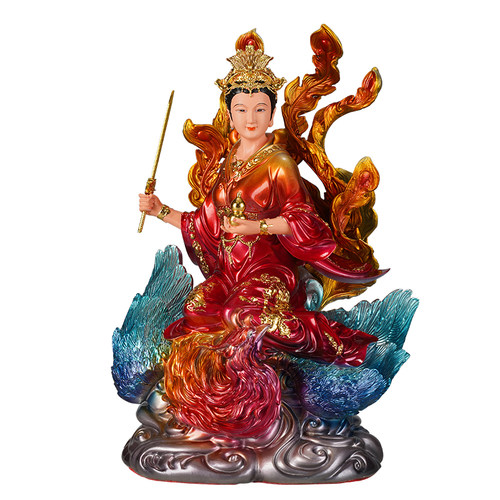 慈缘阁树脂铜彩九天玄女像九天圣母娘娘玄母天尊摆件家用树脂佛像 - 图3