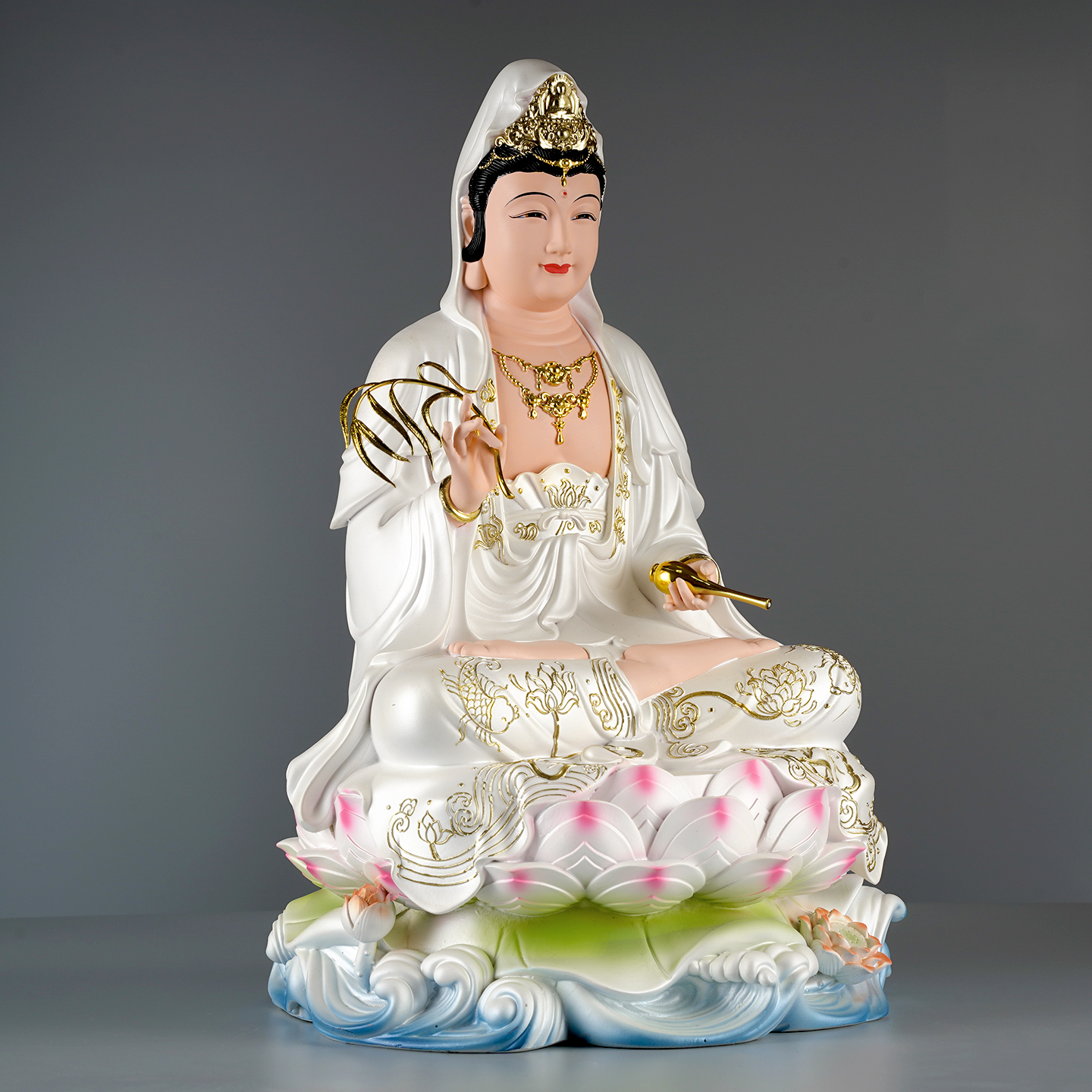 慈缘阁陶瓷彩观音菩萨佛像观音家用供奉观音佛像观音像观世音菩萨 - 图1