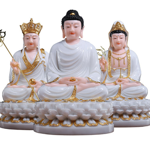 慈缘阁汉白玉释迦牟尼像观音菩萨地藏王佛像弥勒佛娑婆三圣全堂佛 - 图0