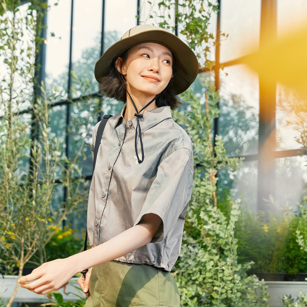 四时之歌飞鸟和新酒复古印花衬衫女短款2024夏季新款短袖衬衣小衫 - 图0