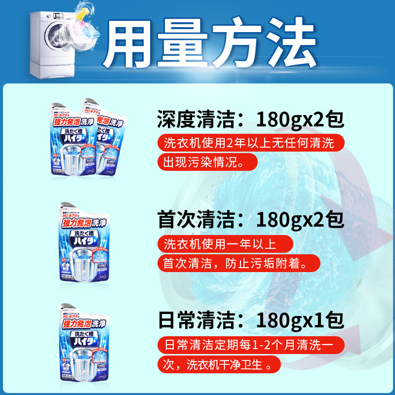 日本花王洗衣机槽全自动180g去污粉 昕宝居家日用洗衣机槽清洁剂