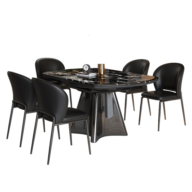 岩板餐桌可伸缩现代简约小户型家用大理石桌子方圆两用餐桌椅组合,淘宝优惠券,粉丝福利购,淘宝优惠卷