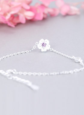 锆石花朵甜美风学生吊坠手饰品