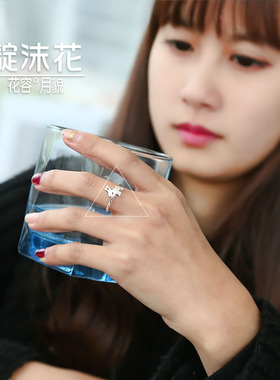 纯银小清新鹿戒指圣诞S925时尚