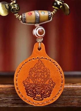 缘绘 天然回流骆驼骨方珠项链可调节文玩藏传老天铁扎基拉姆吊坠