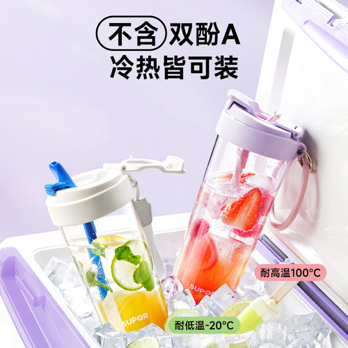 苏泊尔水杯吸管杯女生高颜值tritan新款水杯大容量运动杯情侣杯夏 - 图2