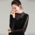 Mesh bottoming shirt women's long-sleeved round neck stitching bright silk inner wear women's 2021 autumn new slim Korean version women's inner wear