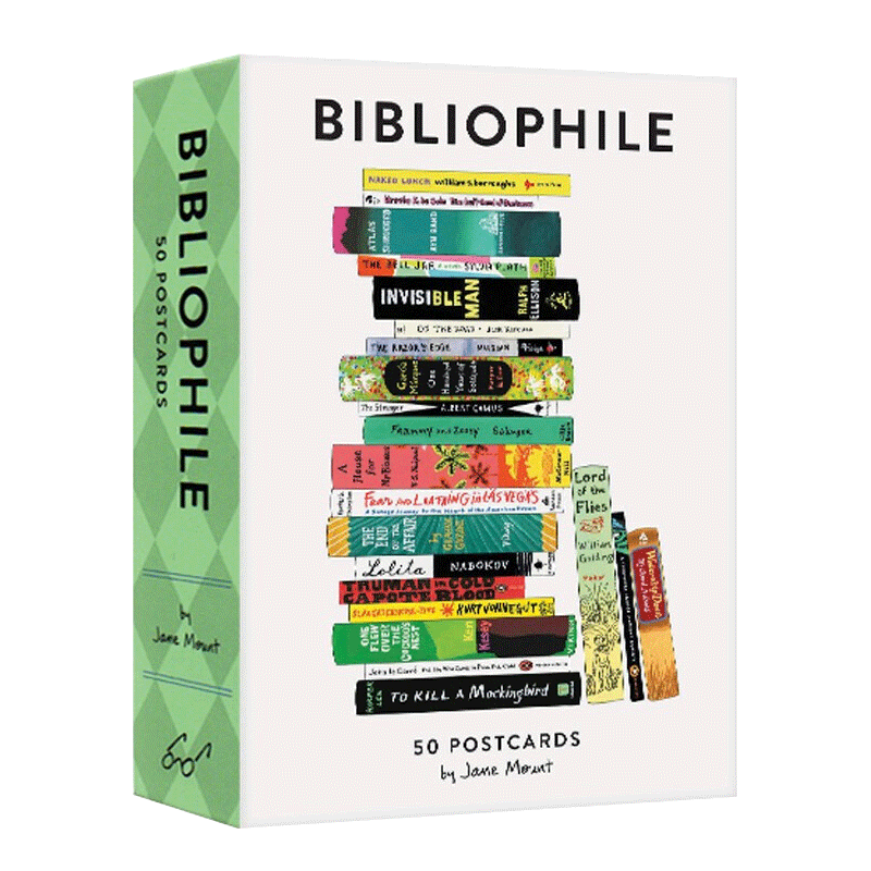 英文原版 Bibliophile 50 Postcards藏书家 50张明信片英文版进口英语原版书籍_虎窝淘