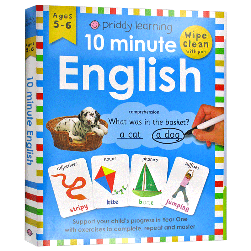 【赠白板笔】10分钟英语 擦擦书 英文原版 10 Minute English Wipe Clean Workbooks 儿童启蒙英语学习练习册擦擦书英文版原版书籍 - 图0
