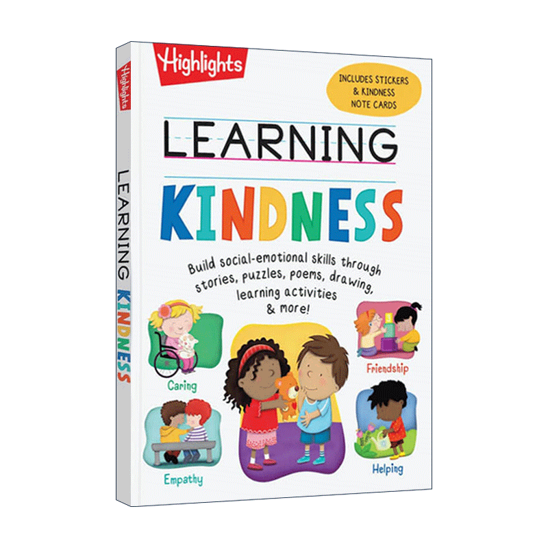 英文原版 Learning Kindness 学习善良 Highlights亮点幼儿园及学龄前儿童益智游戏活动书 加强社交情感技能 进口英语原版书籍