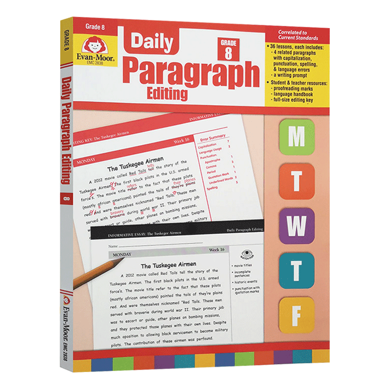英文原版 Daily Paragraph Editing Grade 8 TE 每日练习系列 段落编辑 八年级 完整版 英文版 进口英语原版书籍