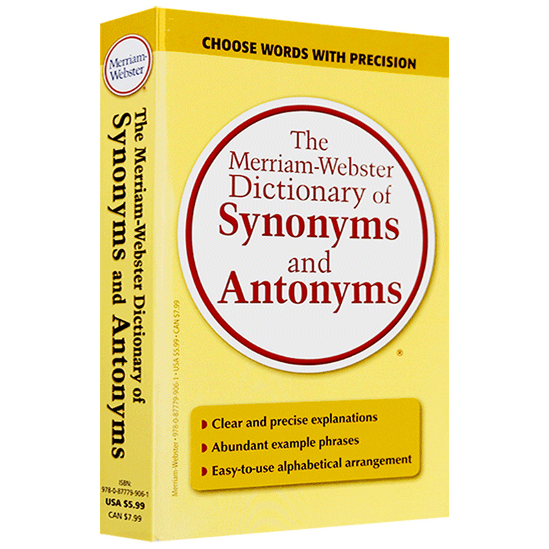 韦氏英语同义词反义词词典字典韦小黄英文原版Merriam Webster Dictionary of Synonyms and Antonyms搭word power英语小绿小白书-图0