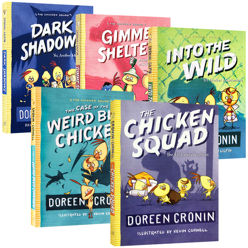 小鸡特工队5册英文原版 The Chicken Squad 1-5侦探推理小说章节书朵琳克罗宁 Doreen Cronin儿童课外书进口儿童文学书籍-图0