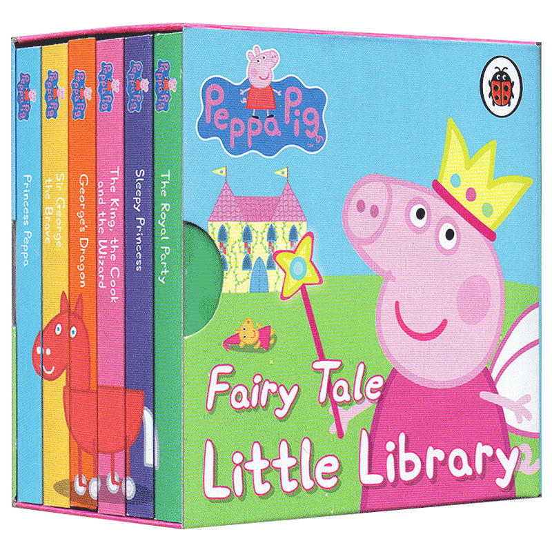 小猪佩奇粉红猪小妹 英文原版 Peppa Pig Fairy Tale Little Library 童话小小图书馆 6册纸板书 进口英语启蒙认知手掌书 英文版 - 图1