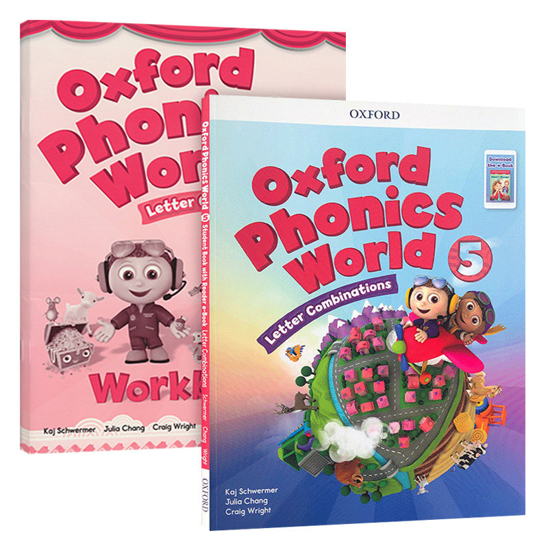 牛津自然拼读教材Oxford Phonics World 5级别课本+练习册 字母发音A-Z牛津少儿小学英语英文原版书籍搭牛津树